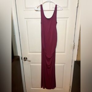 PattyBoutik Sleeveless Wine Maxi Dress